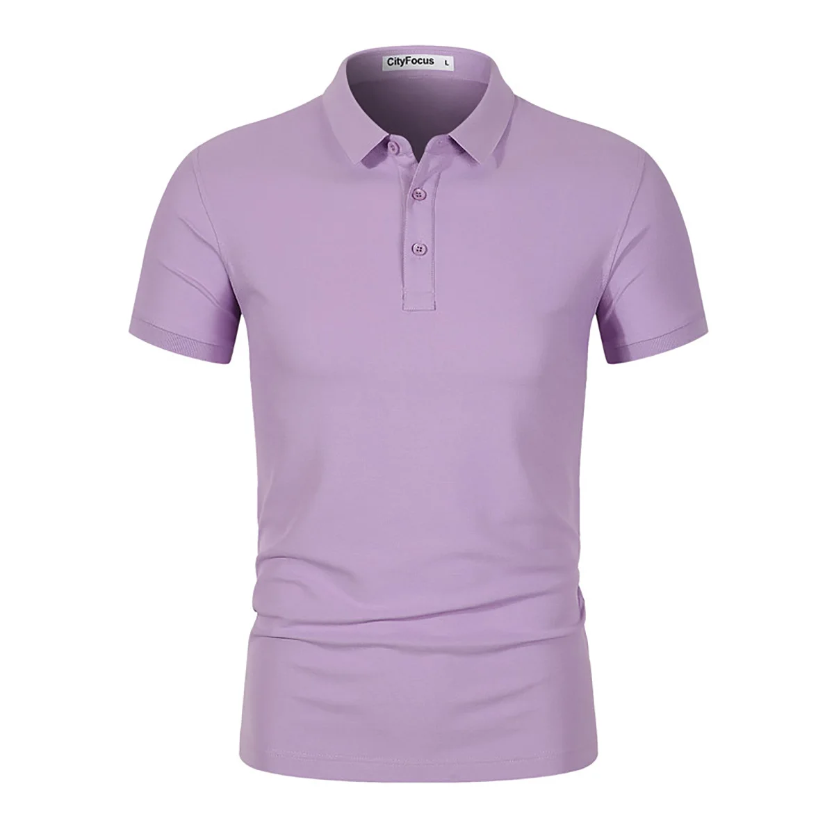 Men's Solid Color Polo Shirt Spring Summer Collar Short Sleeved Team Suit Purple Red Other Colors to Choose From