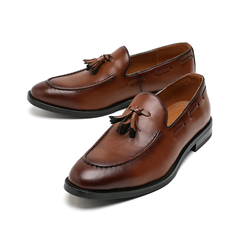 

Мужские лоферы Роскошные минималистичные вечерние туфли в британском стиле Повседневная работа и бизнес 38-46 Горячие продажи костюмные кожаные туфли Классические кисточки