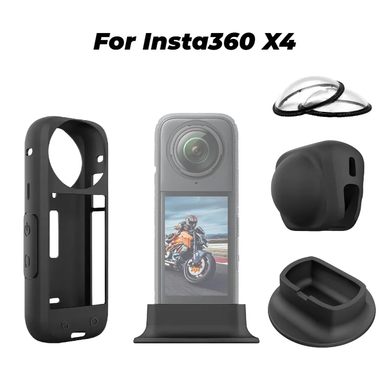 

Silicone Desktop Base For Insta360 X4 Stand Base Holder Body Cover Protective Lens For Insta 360 X4 Action Camera Accessories