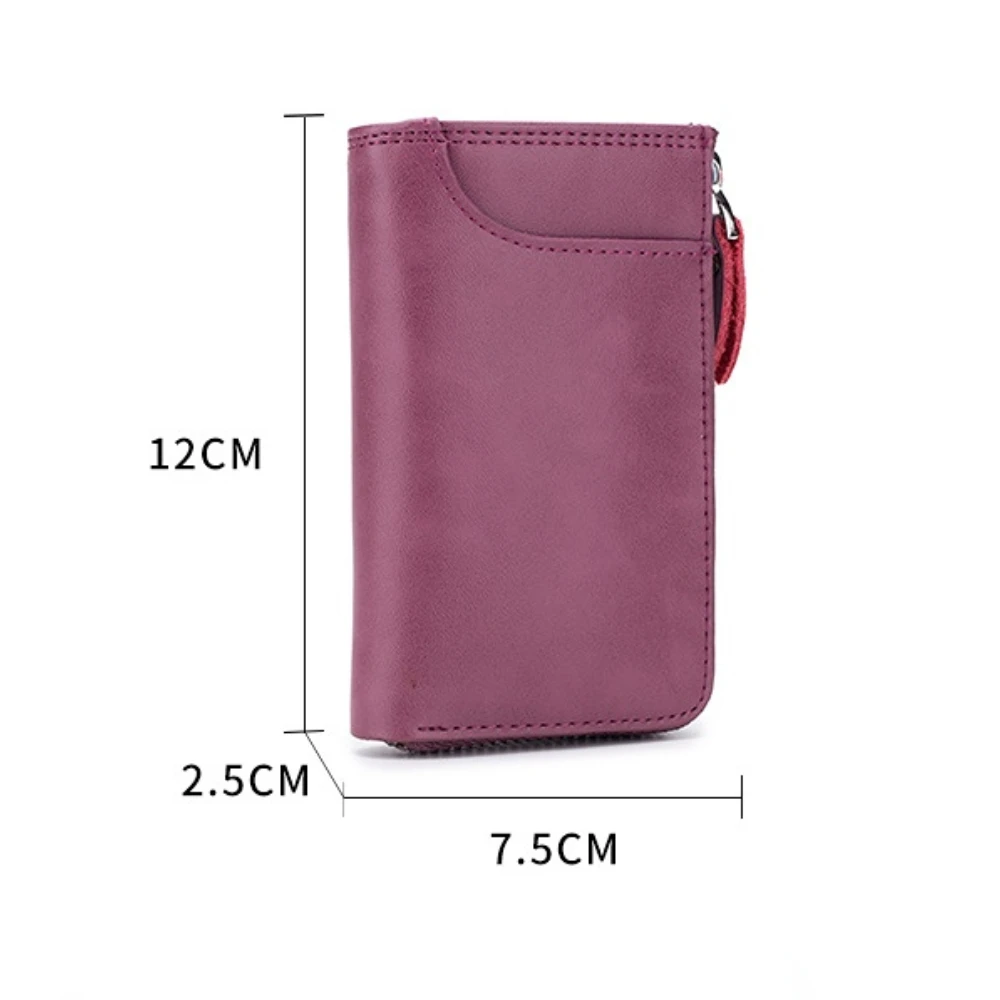 Multifunctional Dompet Koin รถเก็บกระเป๋าซิปแนวตั้งกระเป๋า Cowhide กระเป๋า