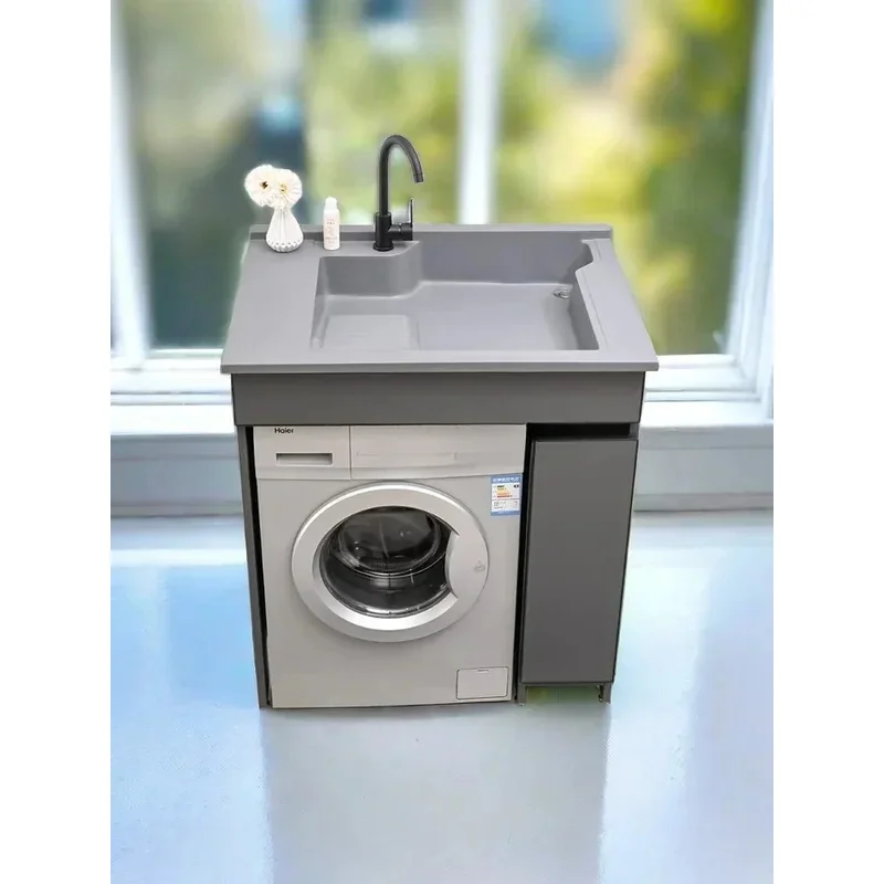 Balcony Washing hine All-in-One Cinet Combination Laundry Inter-Platform Basin With Washboard Corner Cutting ized