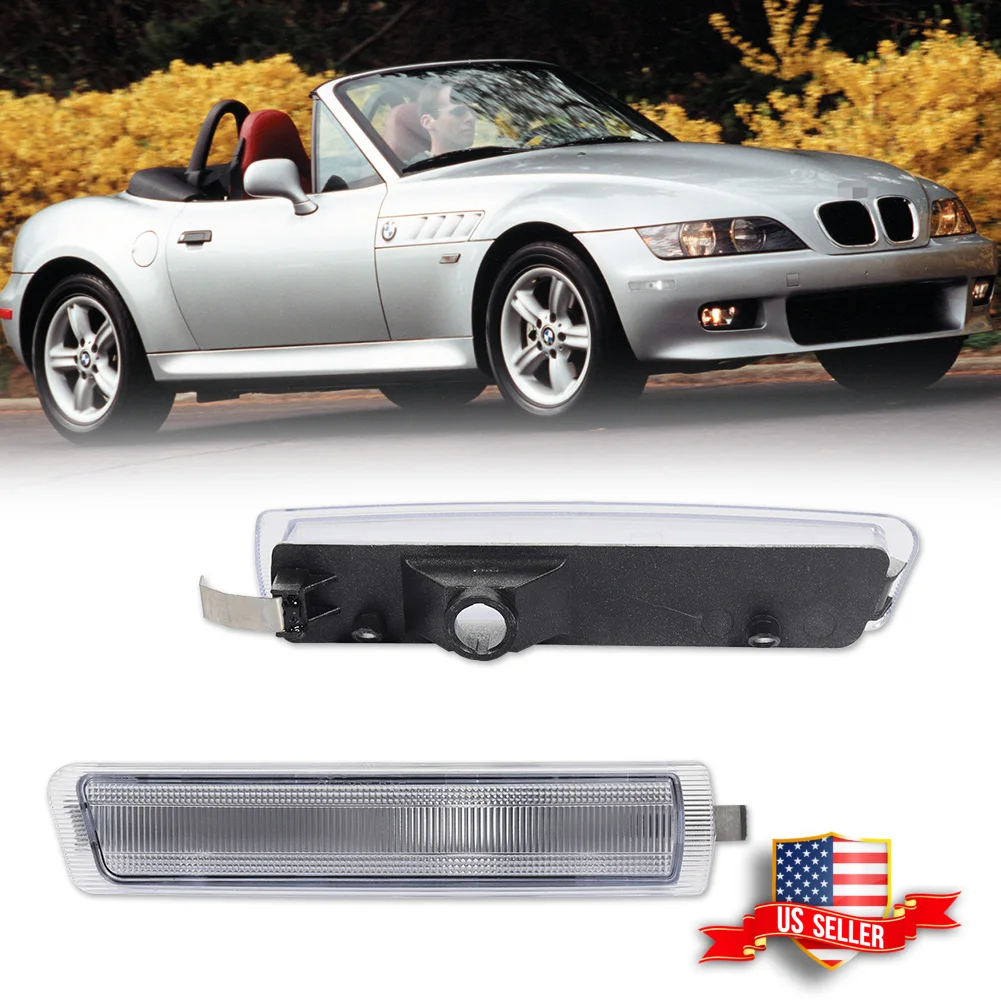 LED Car Front Bumper Side Marker Indicator Lights Turn Signal Driving Parking Light Housings NO Bulb For BMW Z3 M Coupe Roadster