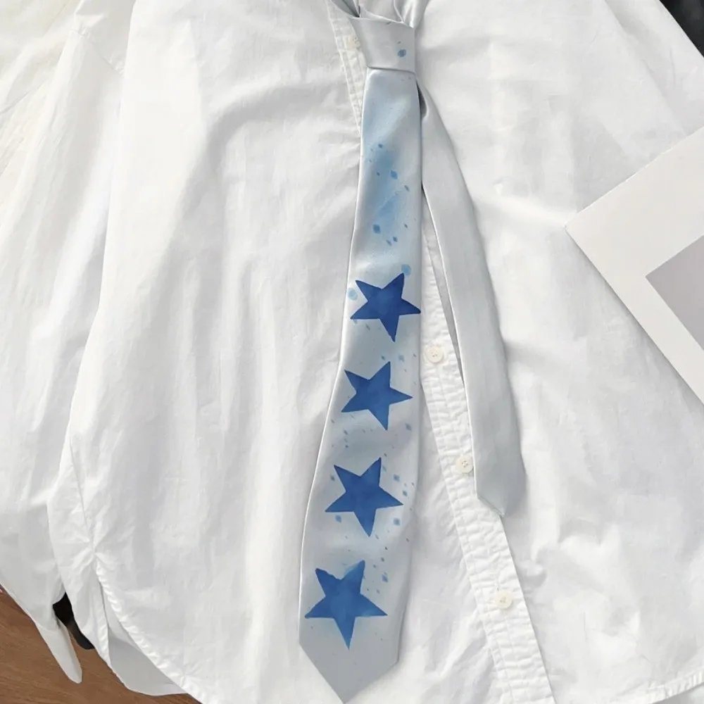 Casual Y2K Star Tie Zoete smalle glanzende stropdas Verstelbare zachte unisex stropdas Pakaccessoires