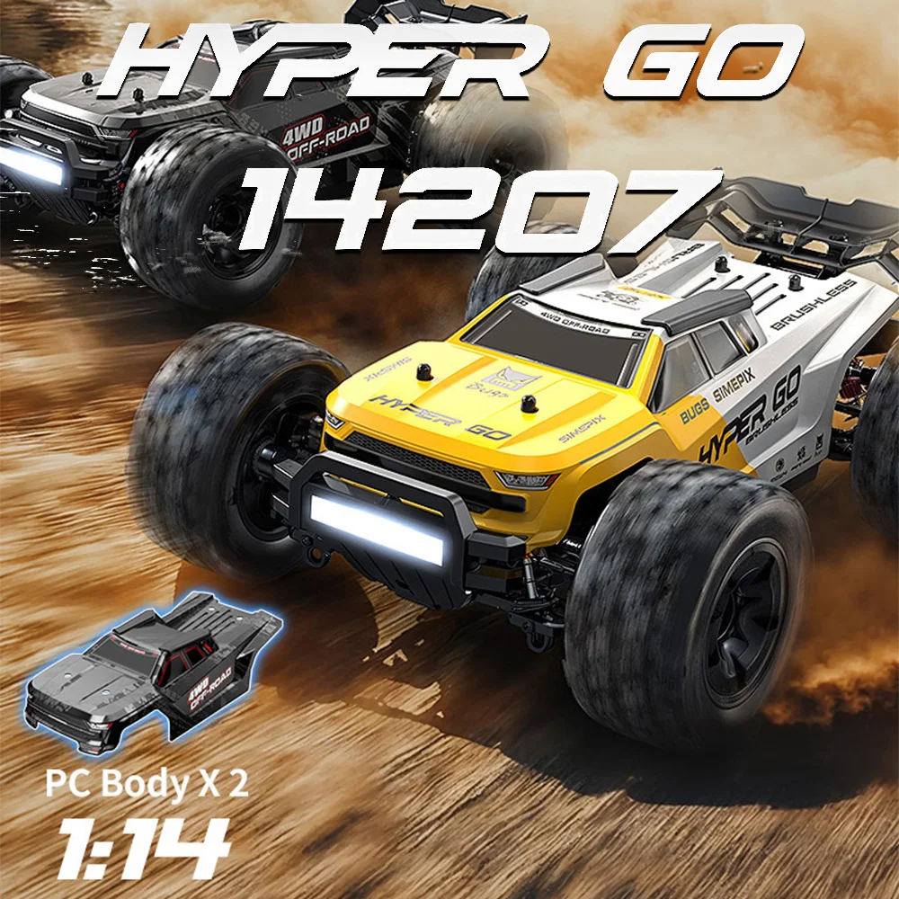

Hyper Go MJX 14207 1/14 4WD 2852 4200KV Brushless Motor RC Car Off-Road Running High Speed 2.4G Car Truck 120 Meters 53km/h