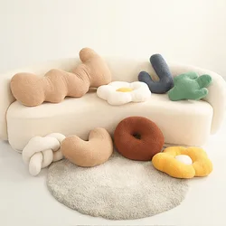 Nordic Style Flower Knot Plush Seat Cushions Pillow Toy Soft Cartoon Round Ball Stuffed Doll Sofa Kids Cushion Birthday Gifts