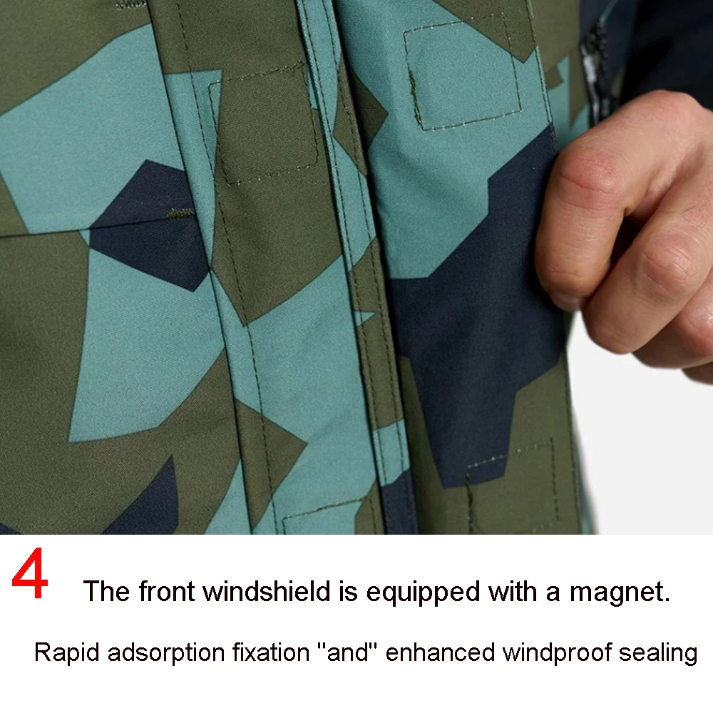 Wasserdichte Windjacke für Herren, Outdoor-Sport-Hardshell-Jacke zum Angeln, Kajakfahren, Segeln, winddichter Regenmantel zum Bergsteigen – Detail 16