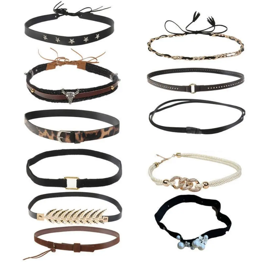PU Leather Hat Band Decorative Buckle Multi Style Hat Replacement Band Vintage Adjustable Western Hat Belt For Cowboy Straw Hat