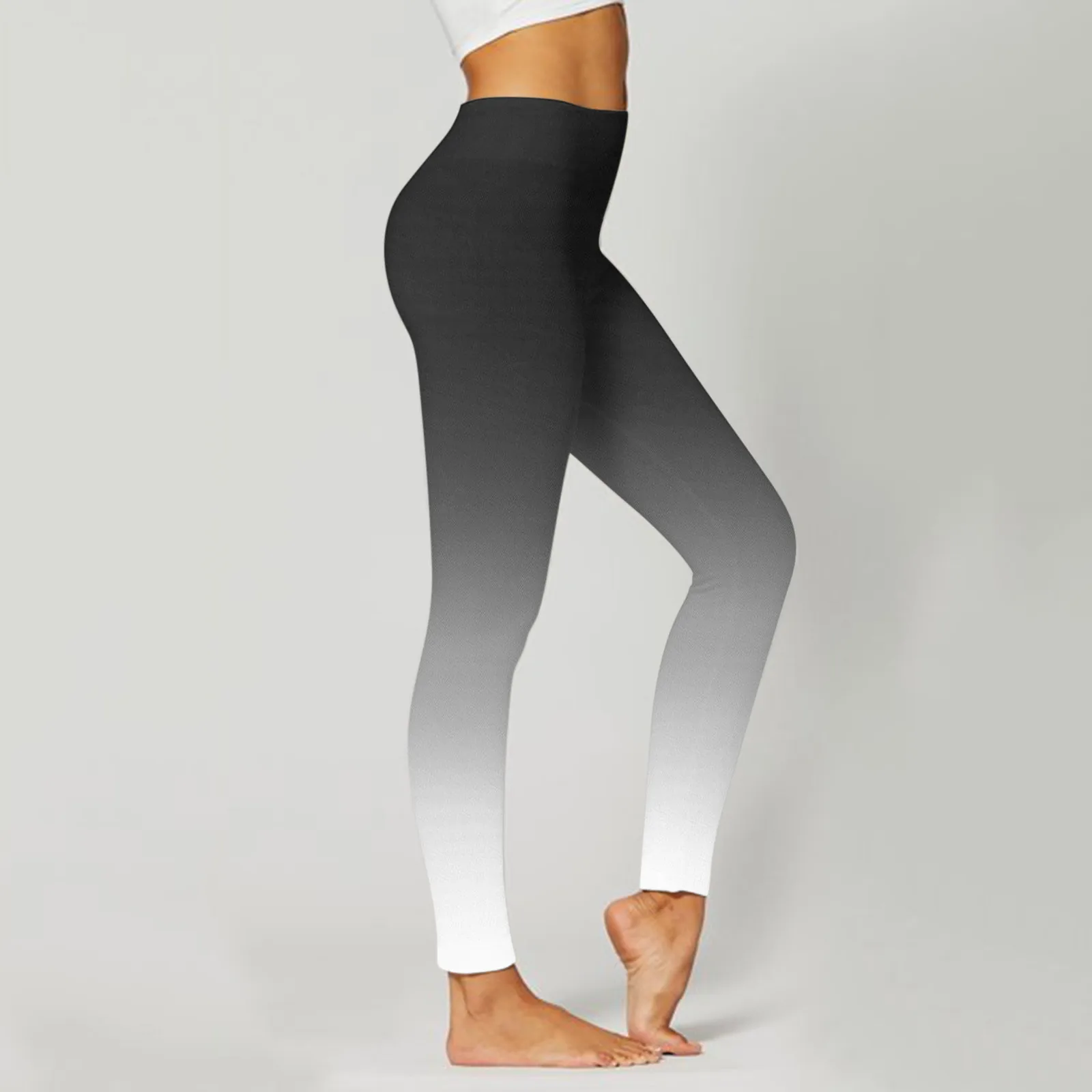 Calças de Yoga Seamless Gradient Color para Mulheres, Cintura Alta, Levante o Quadril, Esporte Fitness, Calças Justas, Treinamento De Ginástica, Leggings De Impressão