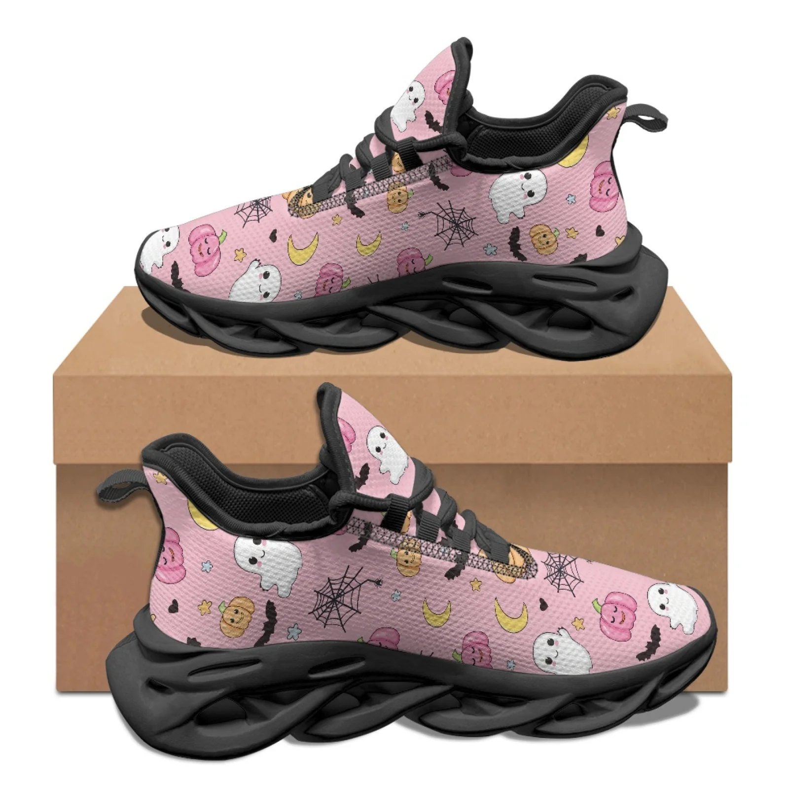 PENSTROLL PENSTROLL Pumpkin Ghost Print Running Shoes Men's Running Shoes for Girls Comfortable Fashion 2026 All Season