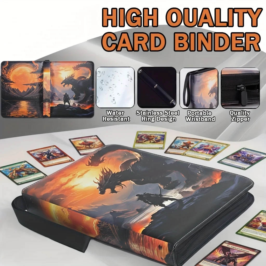 Raccoglitore per carte collezionabili a 9 tasche, con 50 buste staccabili, può contenere 900 carte, album di carte, raccoglitore, album fotografico, per collezione di carte, archiviazione di carte, raccoglitore di carte da gioco, adatto per Mtg, Tcg, sport e carte da gioco, archiviazione di raccolta, perfetto per collezionisti di carte