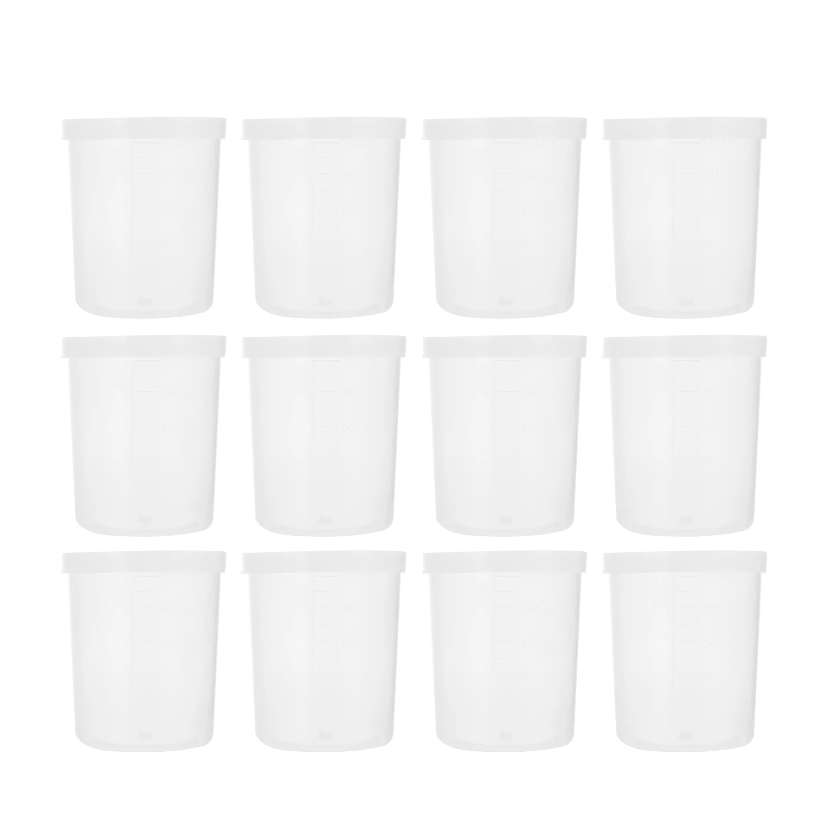 

20 pcs Specimen Measuring Cups 100Ml Leak-Proof Air-Tight Lid Clear Pp Plastic Laboratory Collect Sample Containers Disposable