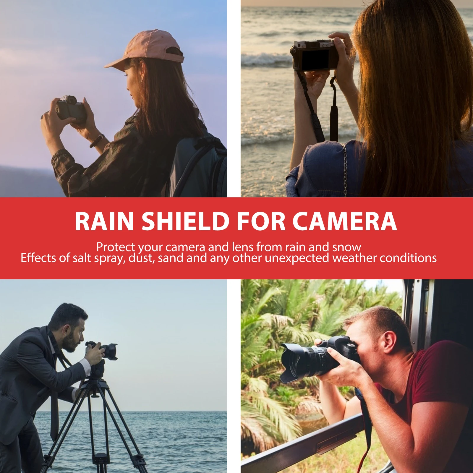 

1pc Dslr Camera Rain Cover Protector Sleeve Waterproof Dustproof For 22Cm Lens Outdoor Photography Gear Protection