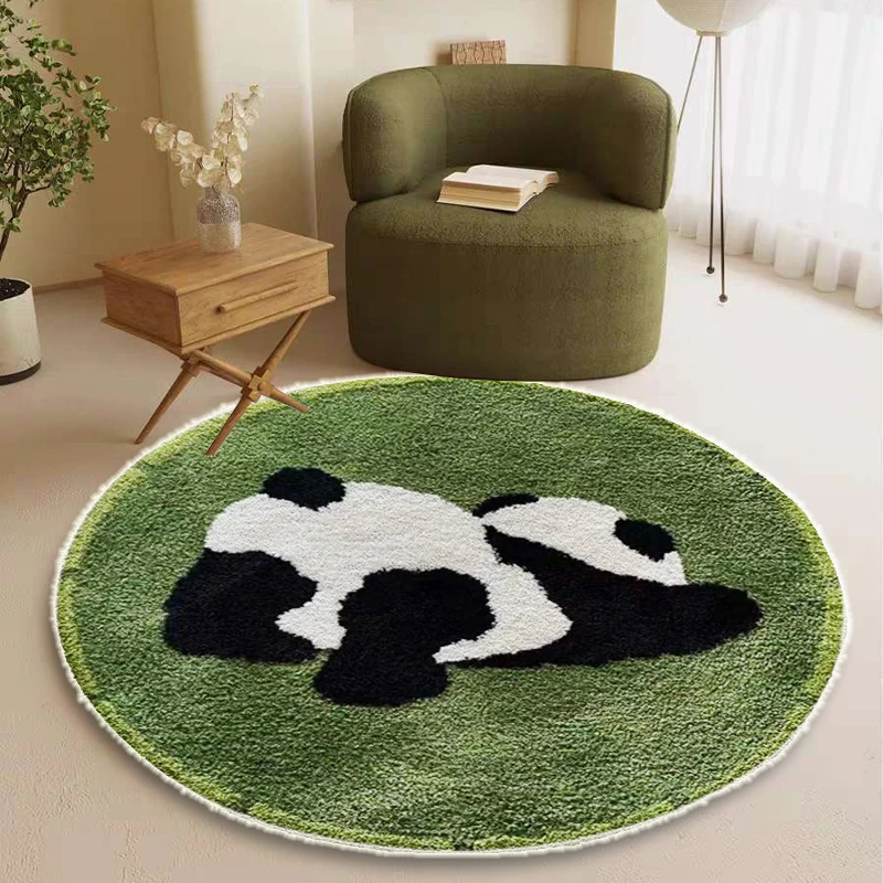 Round Living Room Decoration Carpets Cartoon Bedroom Bedside Carpet Cute Animal Children\'s Room Rug Soft Cloakroom Rugs Alfombra