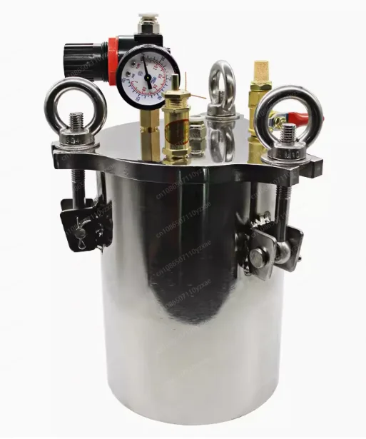 

NEW 3L Dispenser Pressure Tank 304 Stainless Steel Pressure Barrel Dispensing Valve Fluid Dispensing Storage Bucket