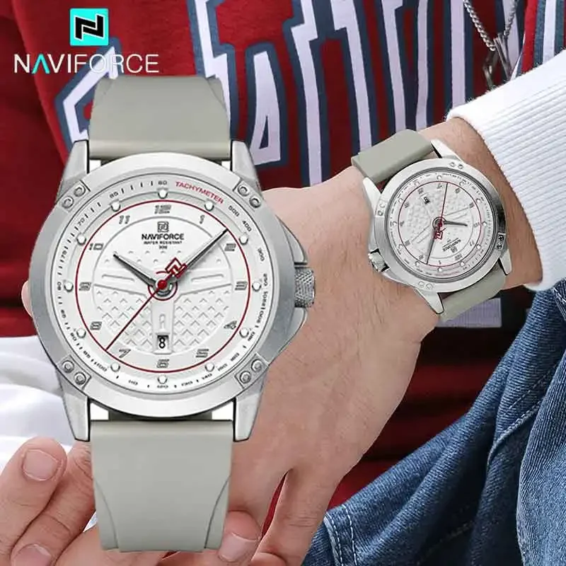 

NAVIFORCE лучший бренд мужские наручные часы модные роскошные водонепроницаемые часы с календарем силиконовые спортивные военные армейские кварцевые мужские часы