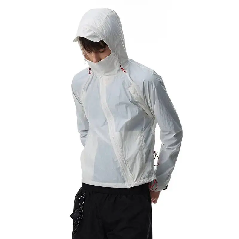 LUZHEN 2026 Original Slant Zipper Placket Hooded Outdoor Jacket Men's Fashion High Quality Solid Color Sunscreen Clothing JY7683