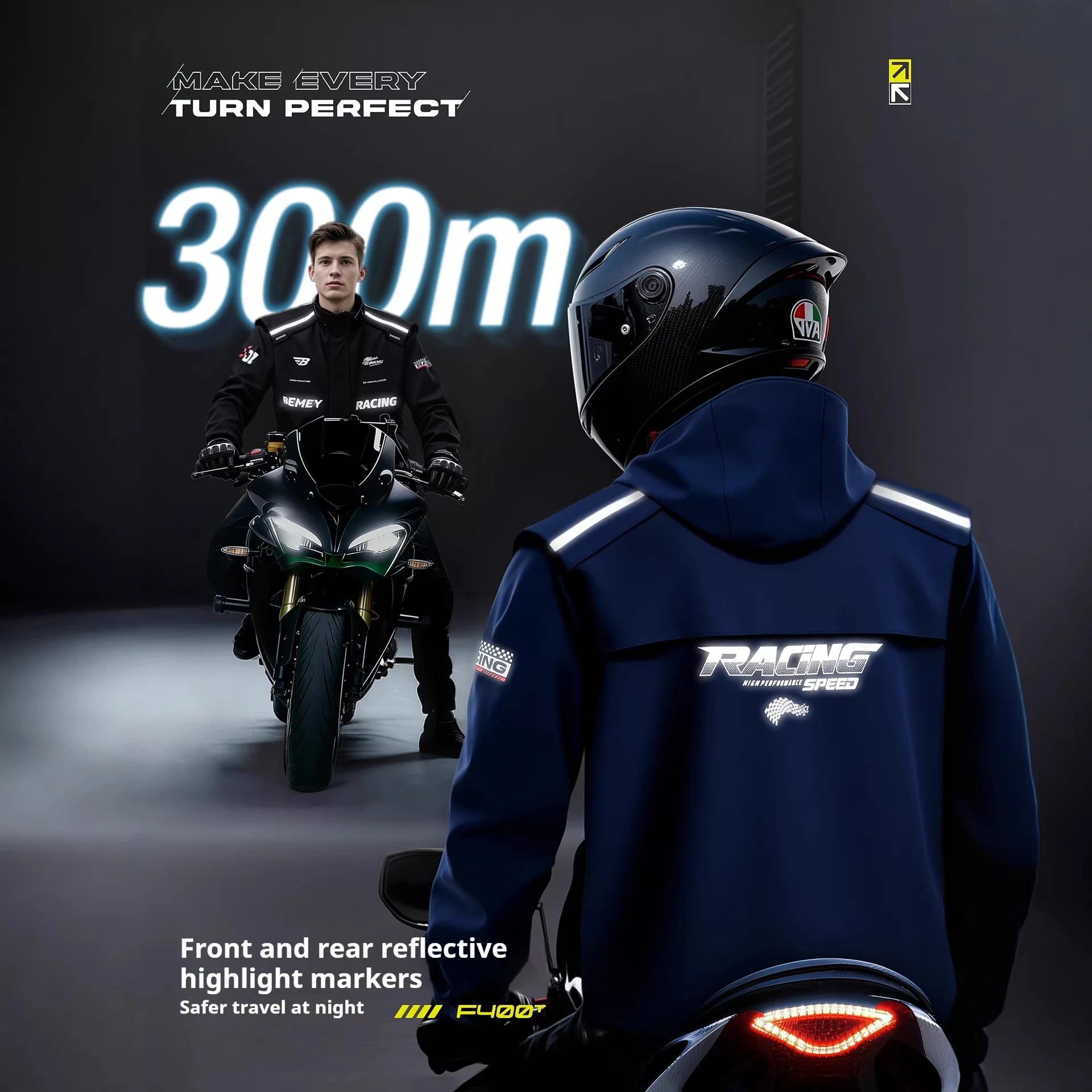 Motorcycle Riding Raincoat Suit Men and Women Professional Waterproof, Windproof, Rainstorm Proof Motorcycle Racing Suit Poncho