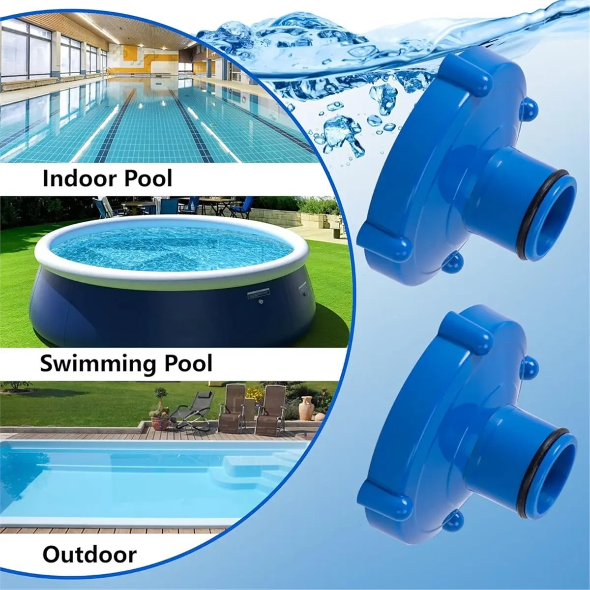 【HOT A88T】 2 Pcs Pool Hose Adapter Replacement, Pool Skimmer Vacuum Hose Adapter, for 32mm Connection 80mm Screw Pools System