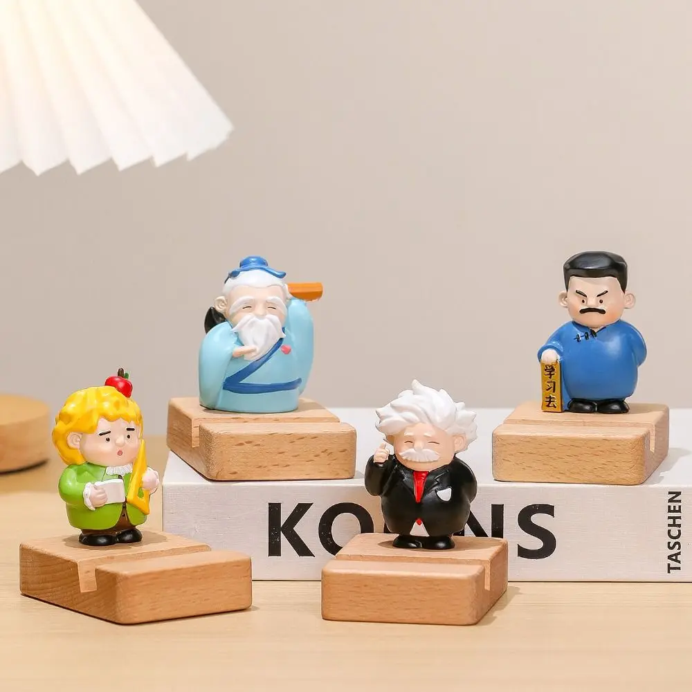 

Resin Funny Doll Phone Stand Aesthetic Ancient Clothing Chinese Style Mobile Phone Holder Statue Portable