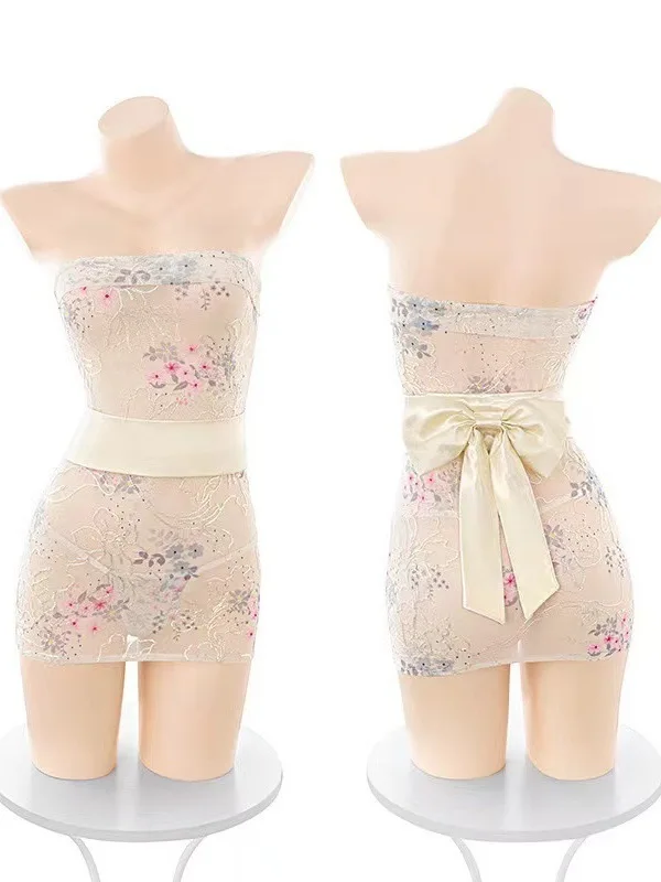 女性用透明着物ドレス,蝶の裸の肩が刺繍されたドレス,エレガント,純粋な欲求,セクシー,レース,スリム,ショート,メッシュ,甘い,pb9w