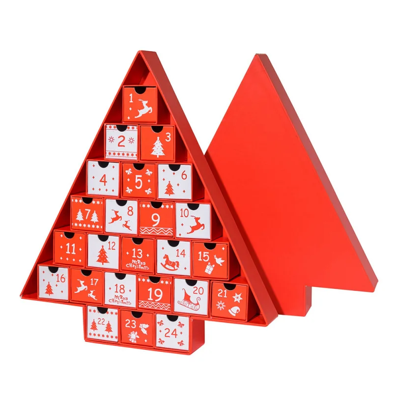 Cajas de calendario de belleza para mujer, caja de regalo de papel sorpresa para maquillaje, calendario de cuenta regresiva de 25 días, calendario de Adviento de Navidad personalizado