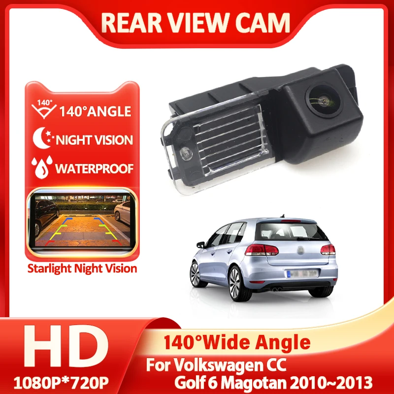 HD 140° Car Rear View Camera Night Vision Reverse Vehicle Parking CCD For Volkswagen CC Golf 6 Magotan 2010 2011 2012 2013