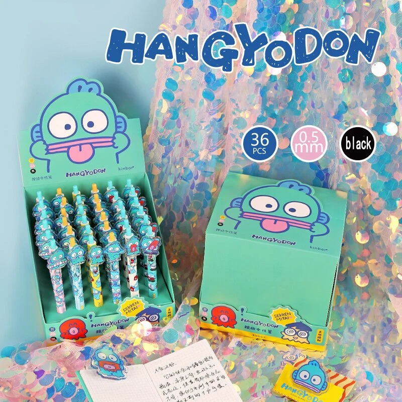 Imagem -02 - Sanrio Hangyodon Desenhos Animados Gel Pen Estudante Escrevendo Pen Assinatura do Escritório Caneta Neutra Material Escolar Artigos de Papelaria Atacado Pcs 36pcs