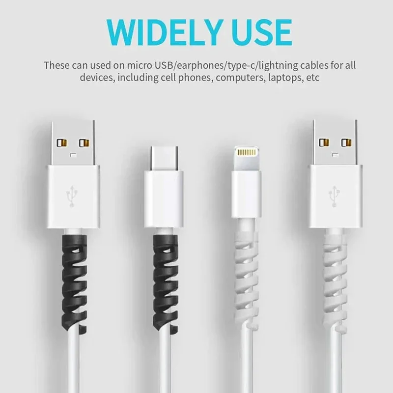 10PCS Cable Protector Cover Silicone Bobbin Winder for IPhone 13 Samsung S21 Xiaomi Poco Cable Charger Cable Cord Organizer Clip image 5