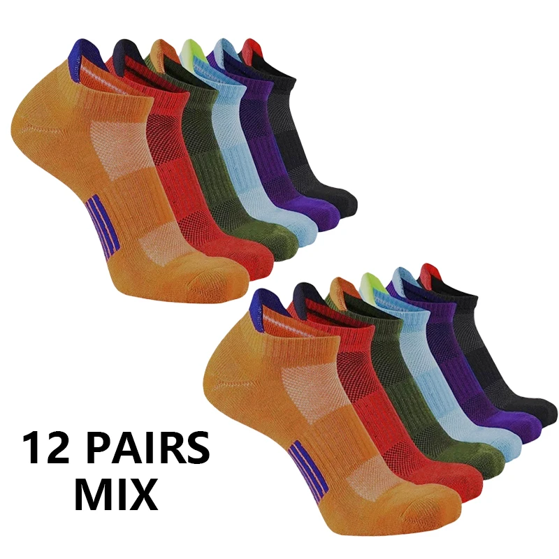 6/12 زوجًا من الجوارب الرياضية الخارجية للرجال، جوارب رياضية مريحة ومسامية، مناسبة للجري والمشي لمسافات طويلة والملابس الترفيهية #2