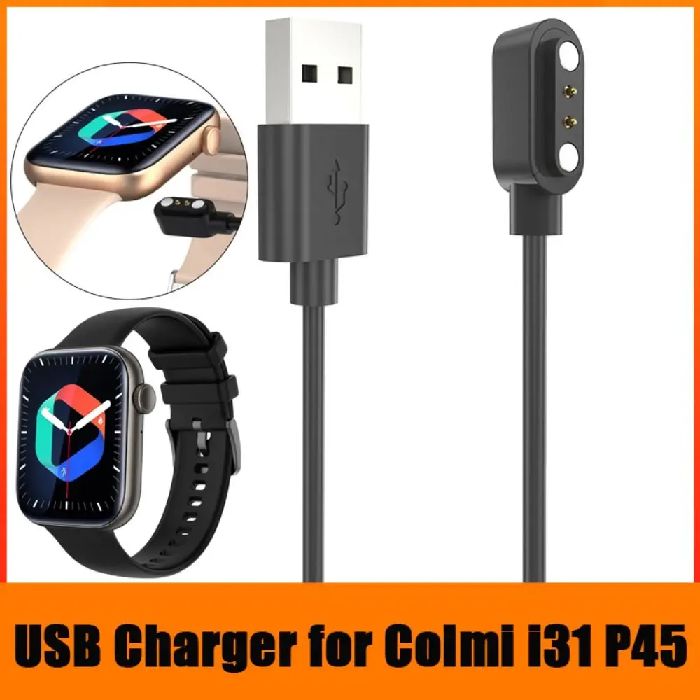 100cm Portable USB Charger Universal Power Adapter Charger Dock Fast Charging Cable for Colmi i31 P45 Smart Watch Accessories