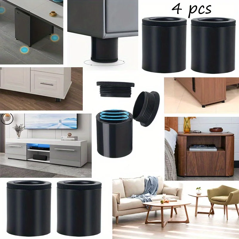 

4pcs DIY Furniture Legs Feet Adjustable Floor Protector For Closet TV Stand Sofa Durable Round Height Couch Leg Cabinet Feet