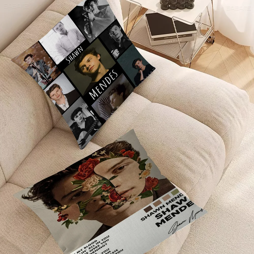 S-Shawn M-Mendes Personalized Picture Text Home Decorative Pillows Household Gifts 45x45cm