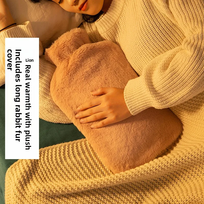 

Large Plush Hot Water Bottle Bedding Special Water Filling Warm Foot Winter Heating Cozy Bedding Essential Soft High Density PVC