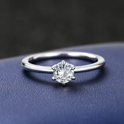 Huitan 5/6.5MM Cubic Zirconia Rings Simple and Elegant Women's Accessories for Engagement Wedding Hot Sale Statement Jewelry