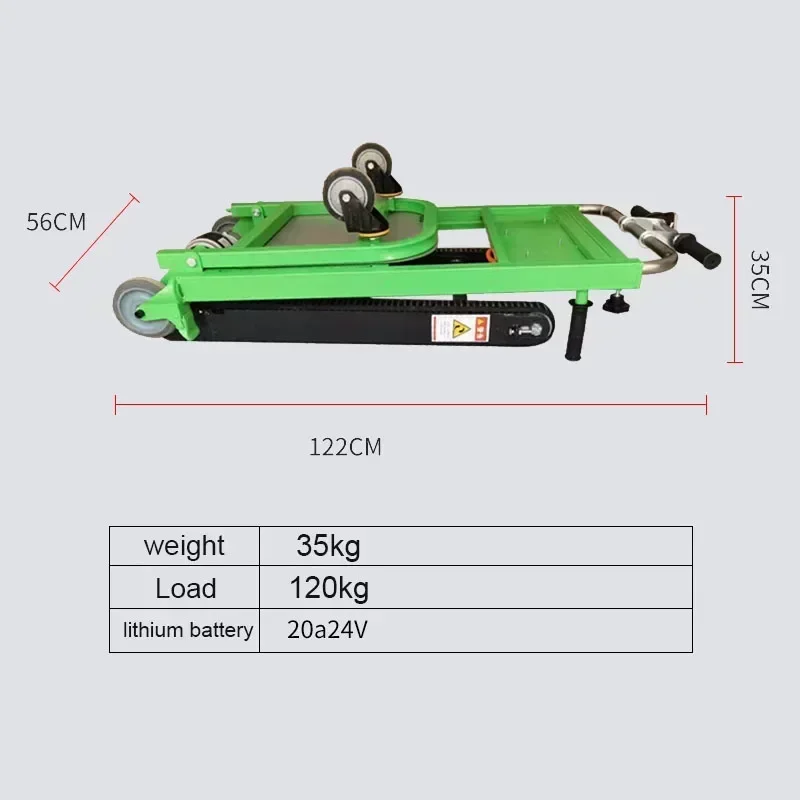 Auto elettrica per arrampicata su scale da 150 kg, carrello a mano Carrello da arrampicata Carrello a mano pieghevole per scalatore di scale di tipo cingolato su e giù