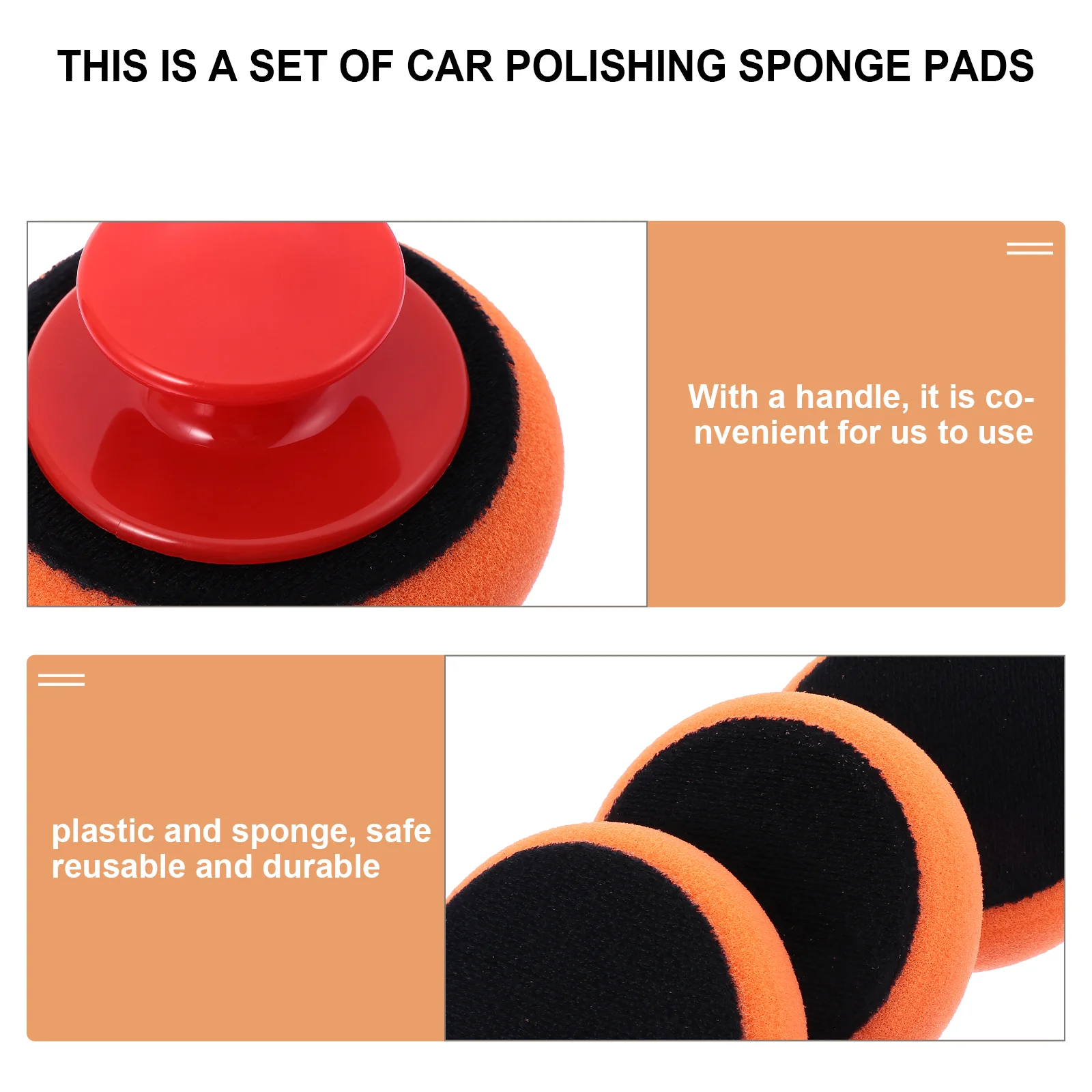 Polishing Waxing Sponge Car Supplies Buffing Pad Suite for Pads with Handle Plastic Care