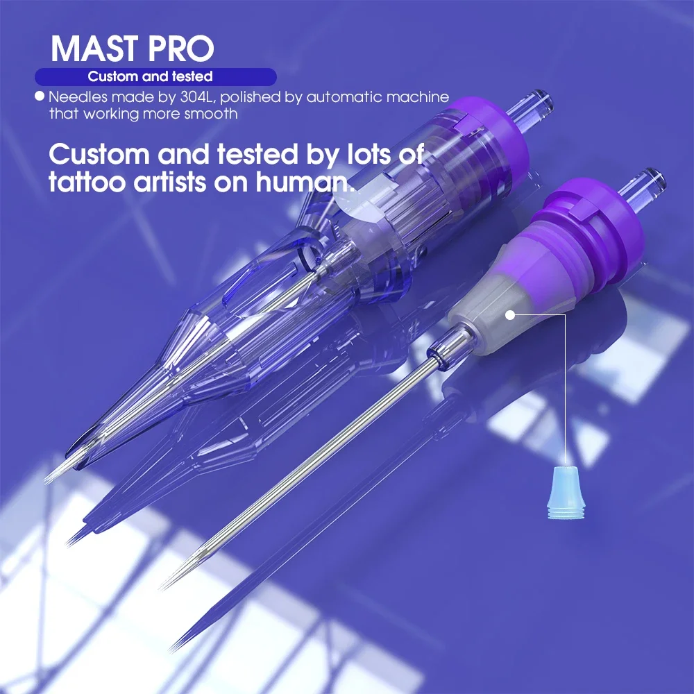 Mast Tattoo PRO RLT 08/10/12 Конус 7 мм Стерилизованные иглы для картриджей для татуировки Поставка макияжа Перманентный круглый лайнер 0,35/0,30/0,25 мм