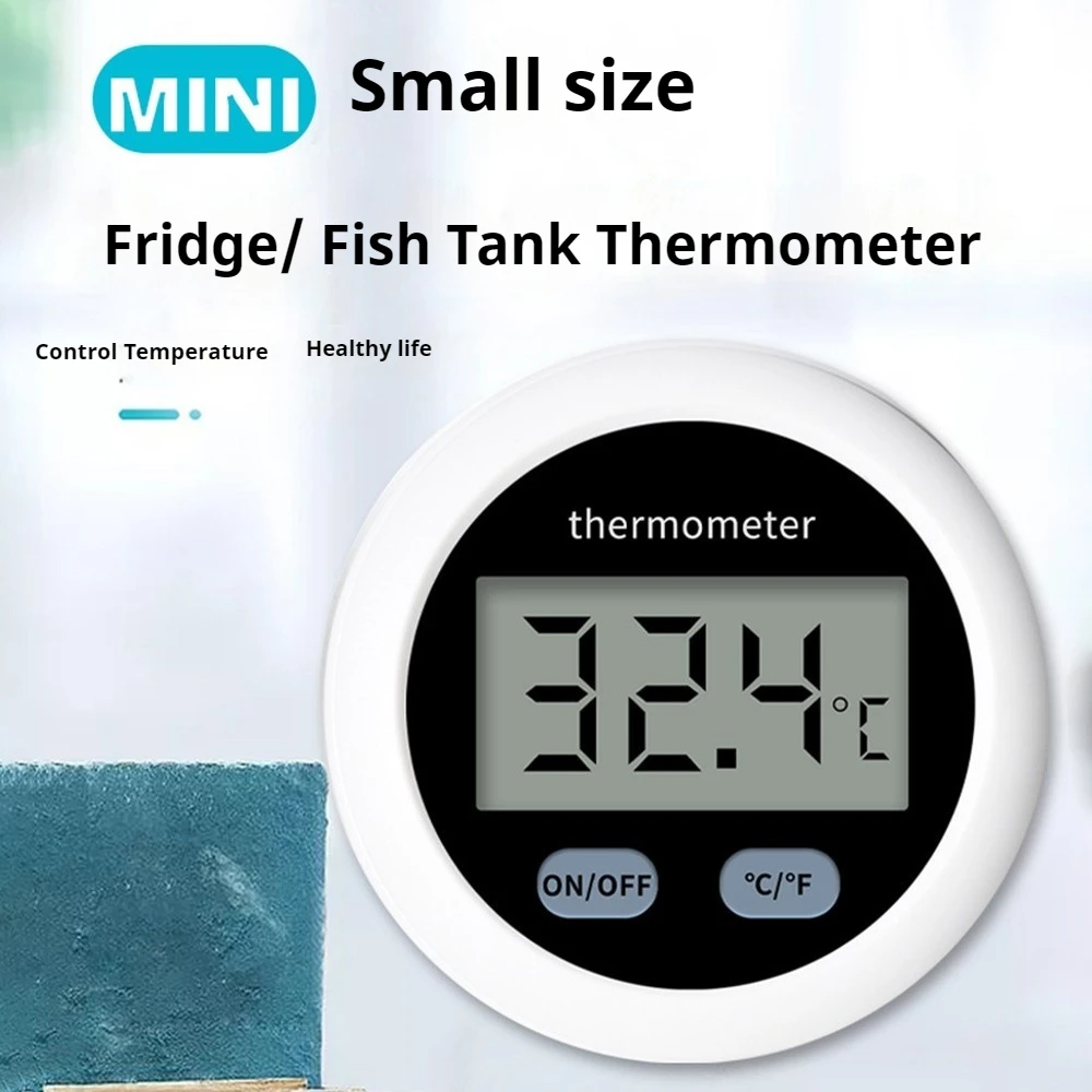 

LCD Digital Thermometer Temperature Meter -50~+110℃ Magnetic Mini Round Thermometer Sensor Monitor for Aquarium Fish Tank