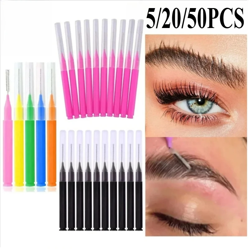 5/10/50PCS Mini Wenkbrauw Borstel Brow Perm Borstel Wegwerp Brow Lifting Borstels Buigbare Micro Wimper borstel Applicators Gereedschap