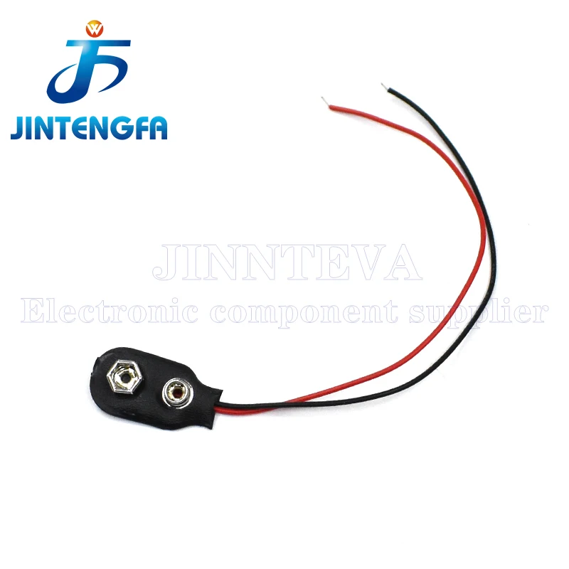 10PCS 9V 6F22 Battery Snap Base Seat Connector Clip Lead Wires Holder Type I/T With DC 5.5*2.1mm Power Plug Wire Length 15CM