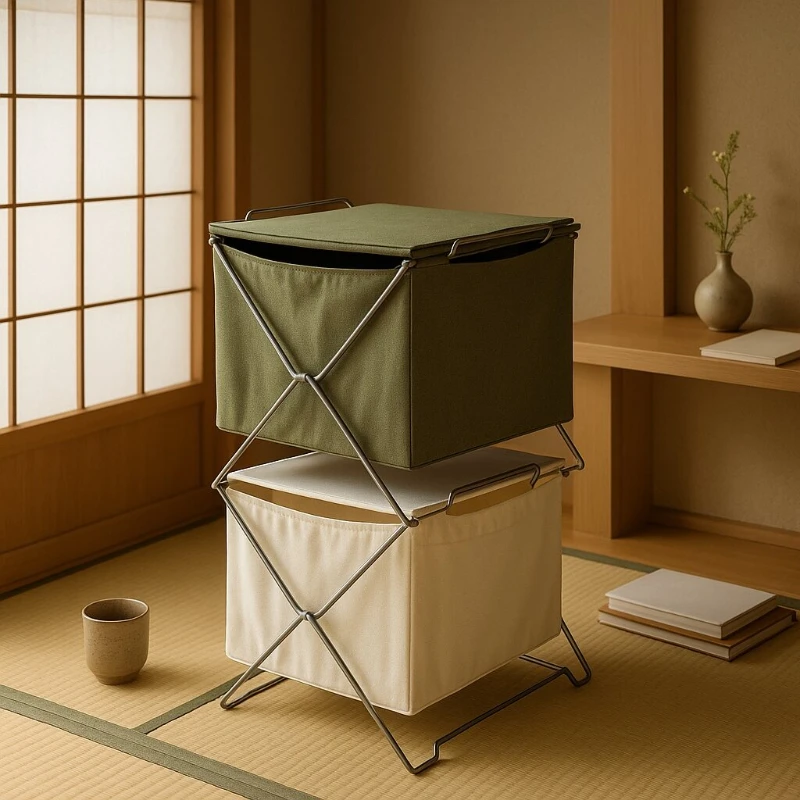 

Корзина для хранения в японском стиле, напольная полка для журналов, холщовый складной держатель для газет для гостиной, домашнее хранение
