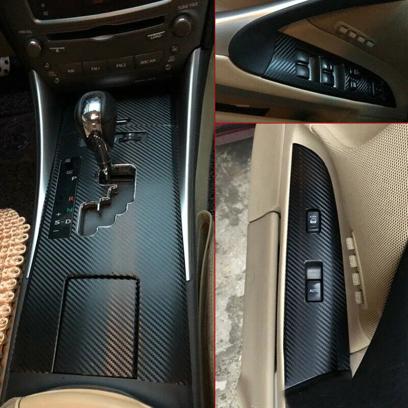 Carbon Fiber Texture Gear Shift Box Panel Cover Trim Car Accessories Interior for LEXUS IS 250 300 350 2006-12 Left Hand Driving