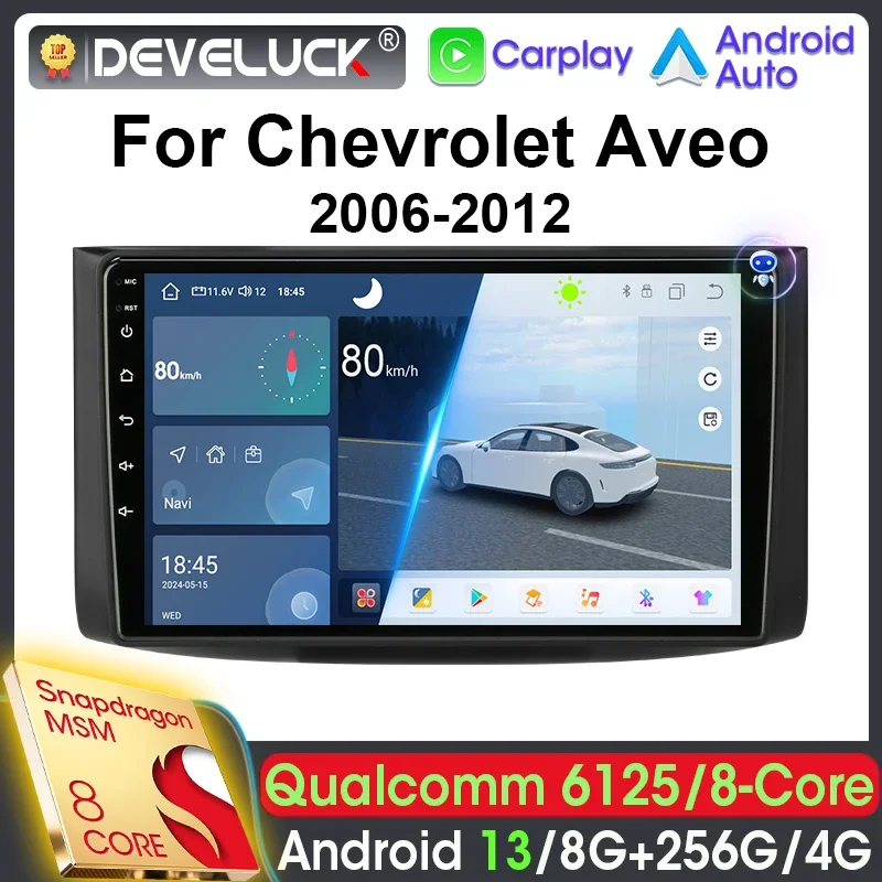 

2 Din Android 13 Car Radio Qualcomm SM6125 9" For Chevrolet Aveo 2006 - 2012 Car Intelligent Systems Stereo 4G GPS Carplay Auto