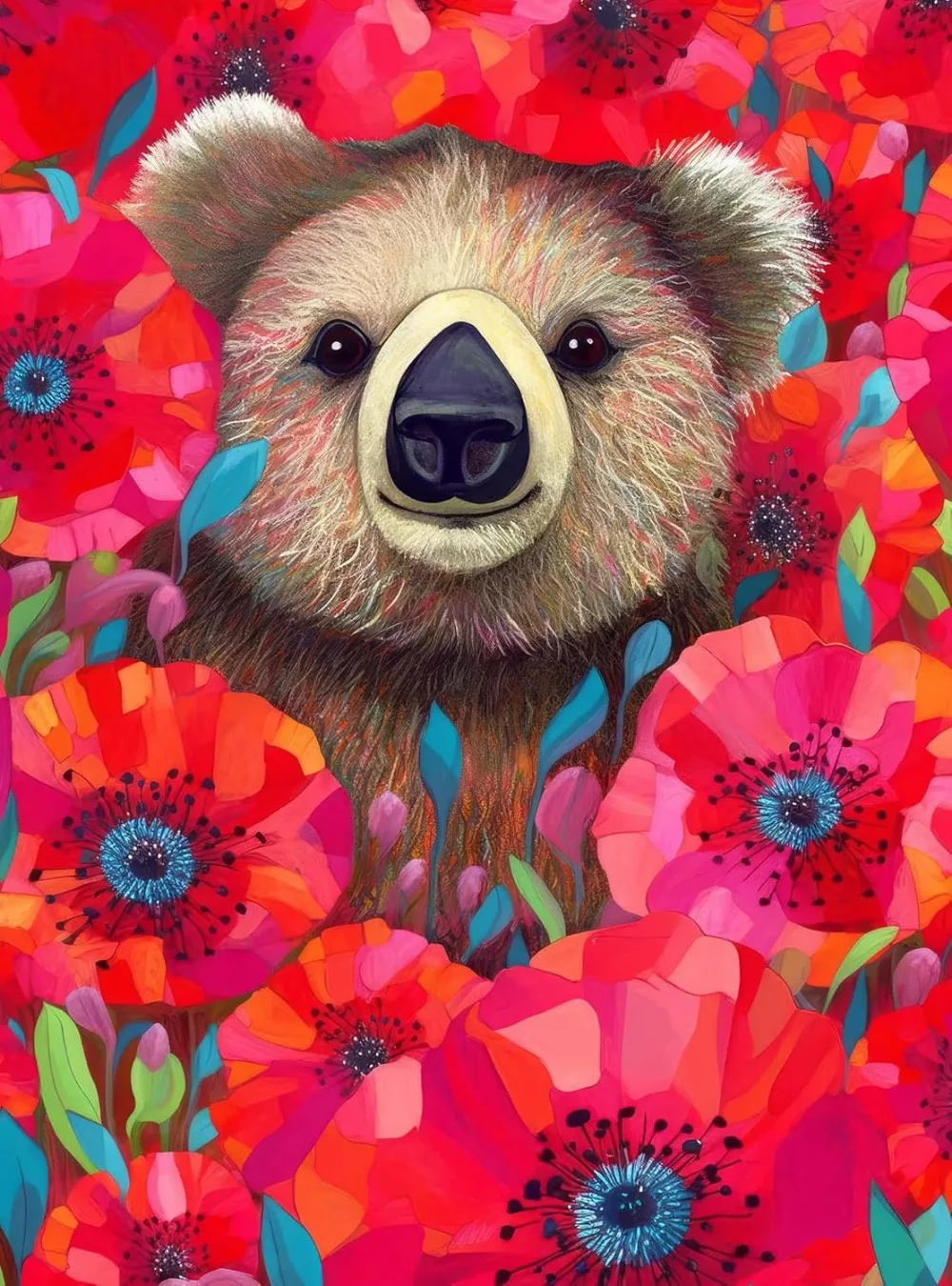 

Koala's Poppy Paradise 120/300/500/1000 Pieces Art Jigsaw Puzzles Brain Training Challenging Educational Toys for Adults Kids