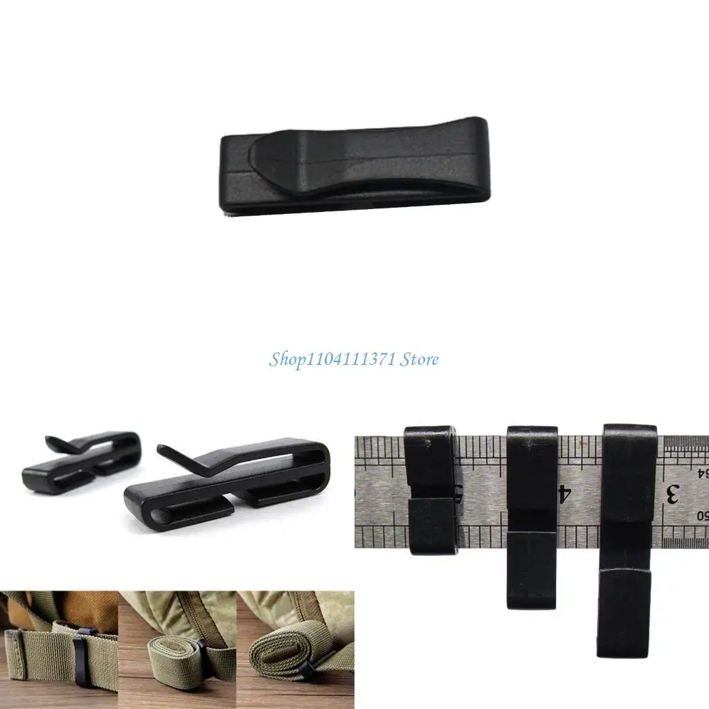 

P9FC 20Pcs Webbing Ending Clip Keeper Plastic Buckles Quick Slip Keeper