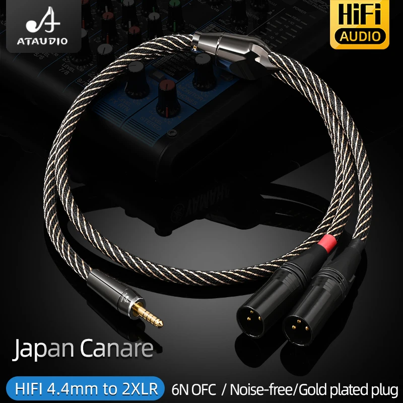 Hi-end HiFi XLR Audio Cable 4.4mm Balanced for Headphone Cable 4.4mm Jack to 2XLR Wire Gold Plated plug 2XLR Male/Female Cable