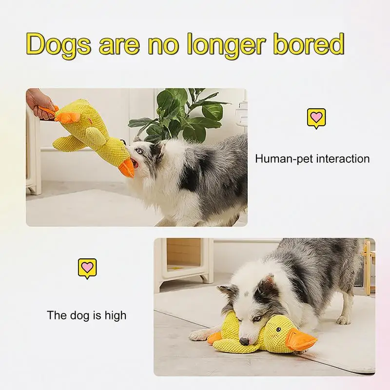 Stuffed Duck Dog Toy High Quality Cute Bite Resistant Interactive Chew Plush Funny Dog Play suitable Pets Supplies Accessories