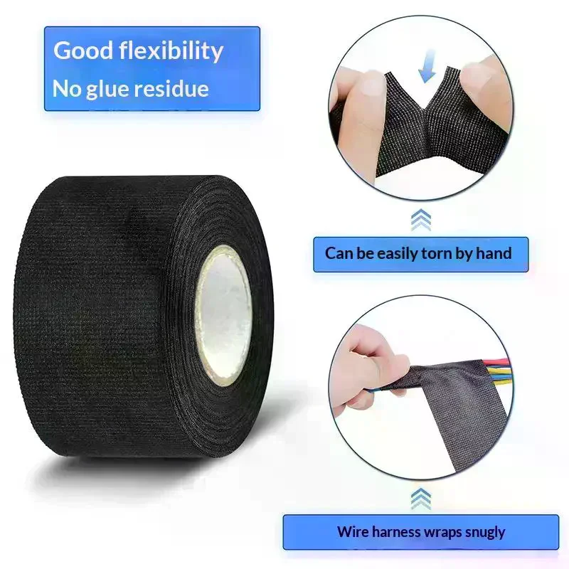 Electrical Insulating Heat Resistant Harness Tape Car Cable Harness Wiring Loom Protection Waterproof Tape 9/15/25/32/38/50MM