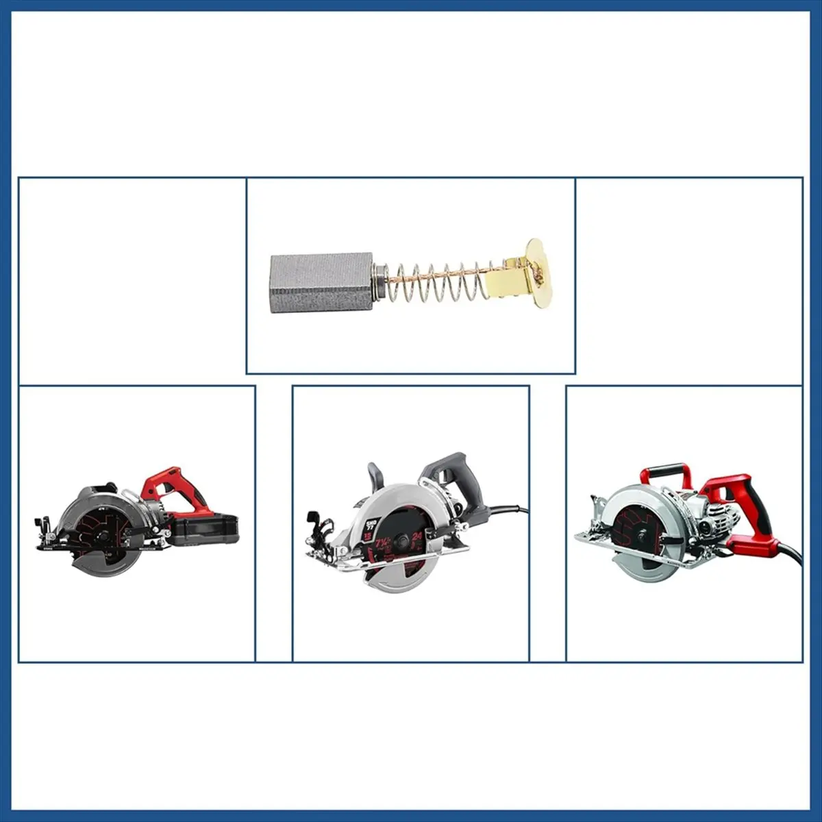 فرشاة كربون ABYO 2610320391 لـ 1619X08020 1619X07410 1619X01351 متوافقة مع منشار HD77 - S77 CIR (6/حزمة) #3