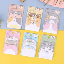 Pinguim bonito e urso Sticky Notes, Almofadas de Memo Animal Shape, Papelaria Notepad, Marcador de papel, Material escolar e de escritório, Kawaii Bookmark